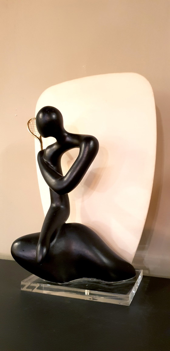Image 1 of Italienische Vintage Lampe - Tennisspieler - ca. 1970
