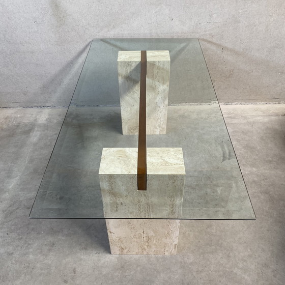 Image 1 of Top Artedi Esstisch aus Travertin mit Glas