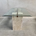 Top Artedi Esstisch aus Travertin mit Glas