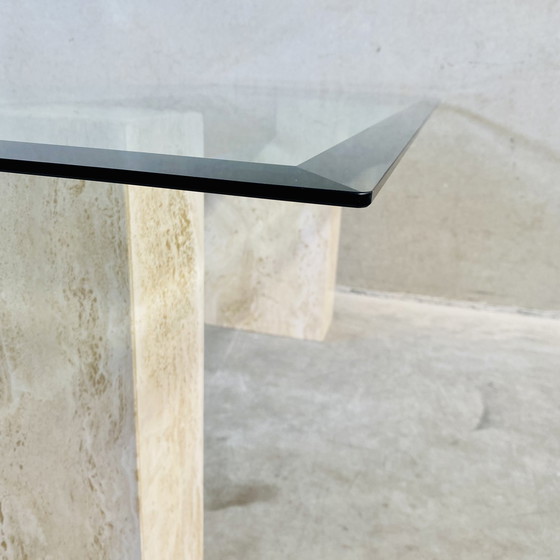 Image 1 of Top Artedi Esstisch aus Travertin mit Glas