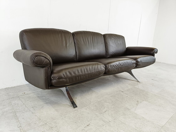 Image 1 of De Sede DS31 Sofa aus braunem Leder, 1970er Jahre