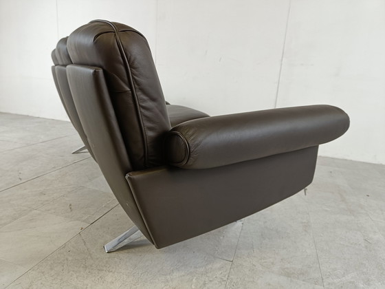 Image 1 of De Sede DS31 Sofa aus braunem Leder, 1970er Jahre