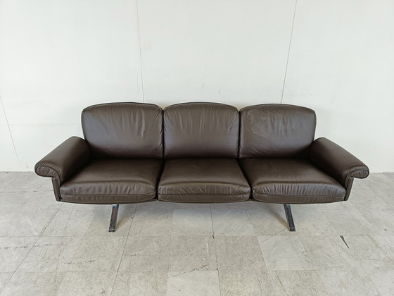 Image 1 of De Sede DS31 Sofa aus braunem Leder, 1970er Jahre