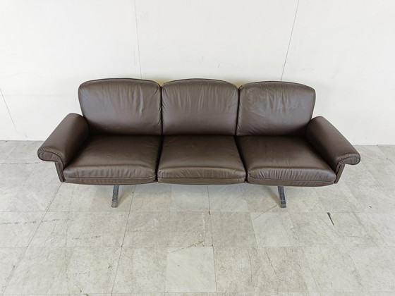 Image 1 of De Sede DS31 Sofa aus braunem Leder, 1970er Jahre