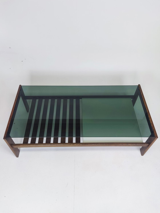 Image 1 of Vintage Couchtisch aus Wenge-Rauchglas