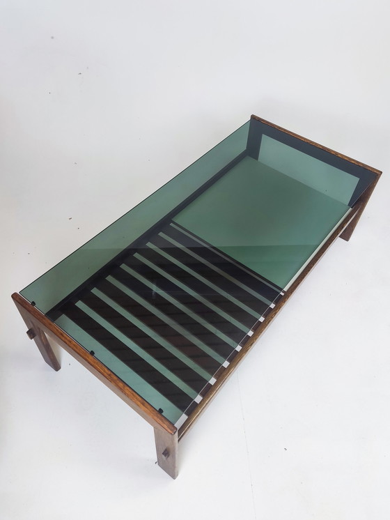 Image 1 of Vintage Couchtisch aus Wenge-Rauchglas