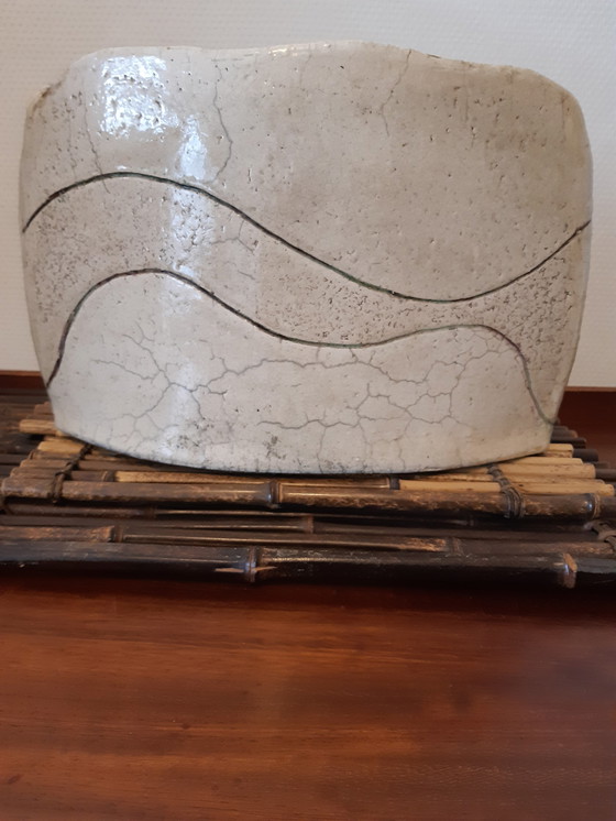 Image 1 of Raku Keramikvase Ikebana 1980er Jahre