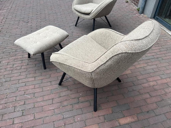 Image 1 of 2x Nix Design Joe Sessel + Fußhocker