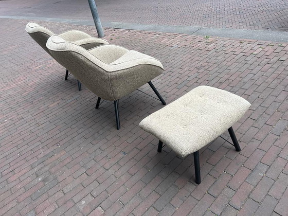 Image 1 of 2x Nix Design Joe Sessel + Fußhocker