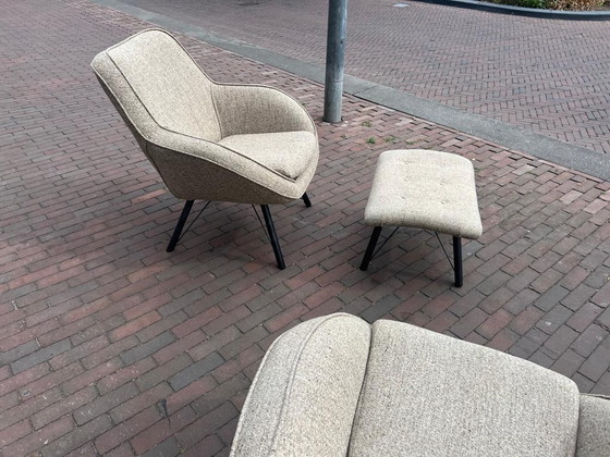 Image 1 of 2x Nix Design Joe Sessel + Fußhocker