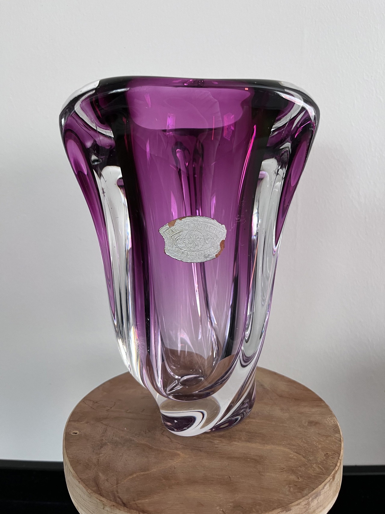 Val Saint Lambert rosa Vase