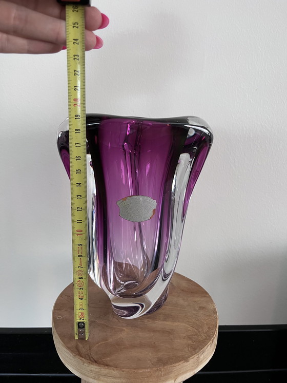 Image 1 of Val Saint Lambert rosa Vase