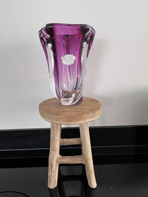 Val Saint Lambert rosa Vase