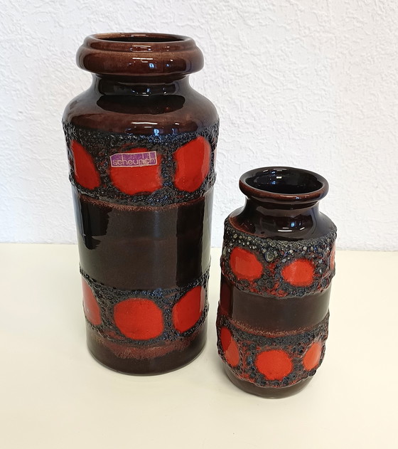 Image 1 of 2x Scheurich Fat Lava Vase