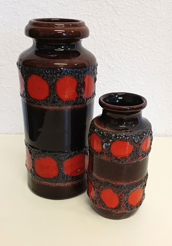 Image 1 of 2x Scheurich Fat Lava Vase