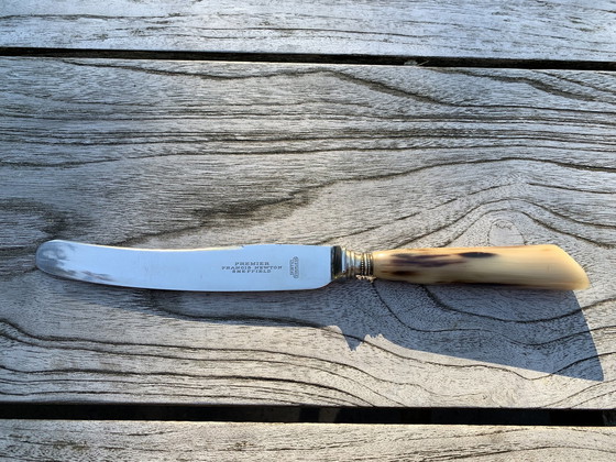 Image 1 of Francis Newton Sheffield Vintage Tafelmesser aus Hirschhorn