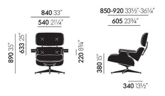 Image 1 of Eames Lounge Chair + Ottoman (New Dimensionen), Marke Vitra, Design Charles & Ray Eames