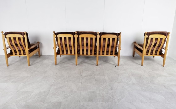 Image 1 of Set aus Vintage-Sofas aus Eiche