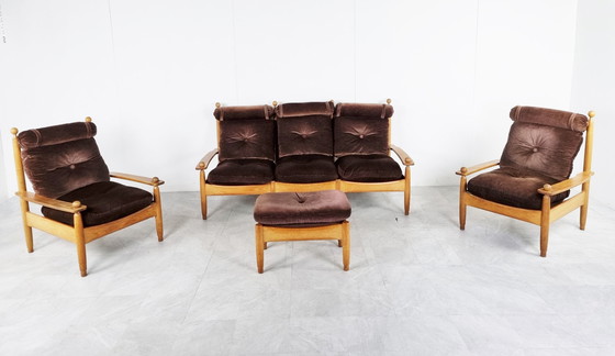 Image 1 of Set aus Vintage-Sofas aus Eiche