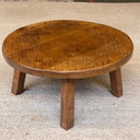Runder Brutalist Couchtisch aus Massivholz
