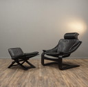Nelo Kroken Sessel und Hocker Leder