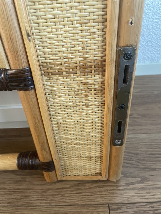 Image 1 of Vintage Rattan/Korbbett mit 2 Schränken