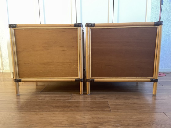 Image 1 of Vintage Rattan/Korbbett mit 2 Schränken