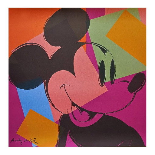 1980er Andy Warhol „Mickey Mouse“ Lithographie in limitierter Auflage von CMOA – lithos zeefdrukken, Paper, Vintage