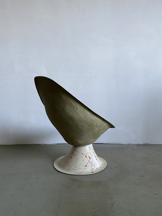 Image 1 of Seltener maßgefertigter 'Jackson Pollock' Schalenstuhl aus Fiberglas, USA, 1960er Jahre