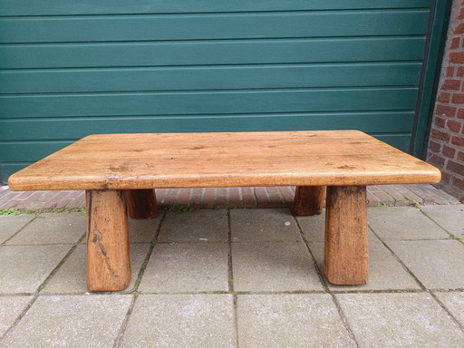 Brutalist Couchtisch aus Eichenholz