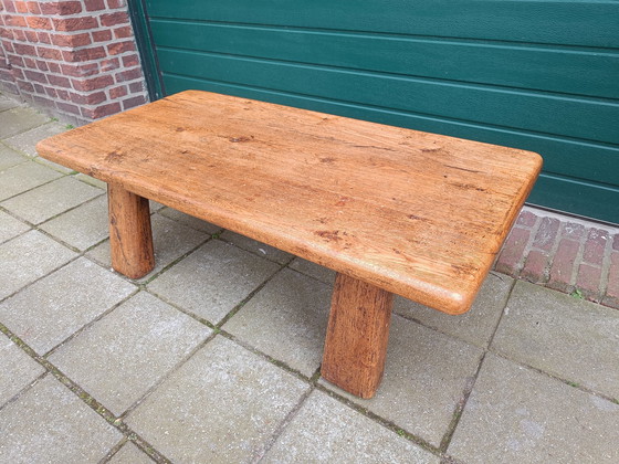 Image 1 of Brutalist Couchtisch aus Eichenholz
