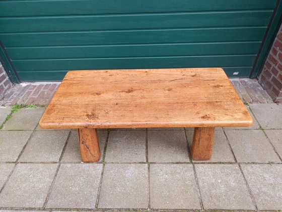 Image 1 of Brutalist Couchtisch aus Eichenholz