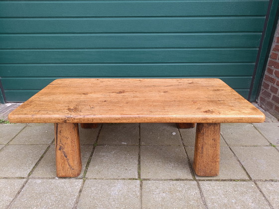 Image 1 of Brutalist Couchtisch aus Eichenholz