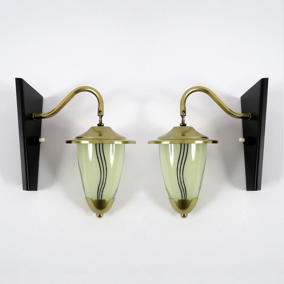 Image 1 of 2x Vintage-Wandlampen, 1950er Jahre