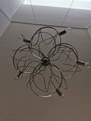 Design-Deckenleuchte aus Edelstahl