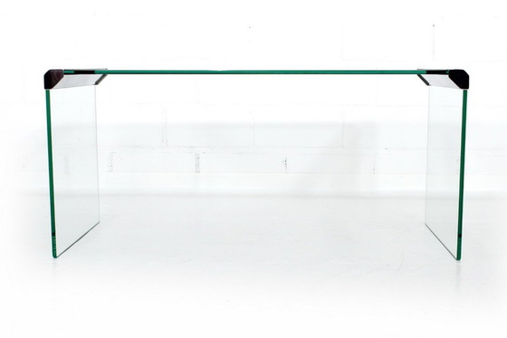 Image 1 of Gallotti & Radice T35 R Coffee Table Set, Satztische,  Italien 1975, Edelstahl + Kristallglas