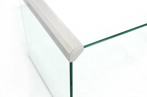 Image 1 of Gallotti & Radice T35 R Coffee Table Set, Satztische,  Italien 1975, Edelstahl + Kristallglas