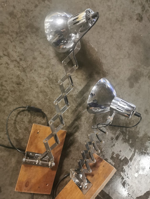 2x Vintage Wandlampe Uitrek