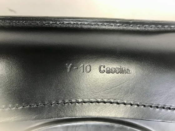 Image 1 of Zwei Stück Cab Chairs Typ 413 Design Mario Bellini für Cassina in schwarzem Leder