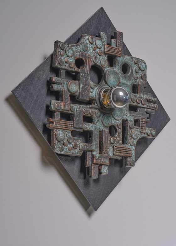 Image 1 of Set aus 3 brutalistischen Wandlampen, 1960er