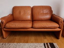 2x De Sede DS 61 Ledersofas Cognac