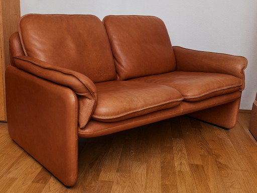 2x De Sede DS 61 Ledersofas Cognac