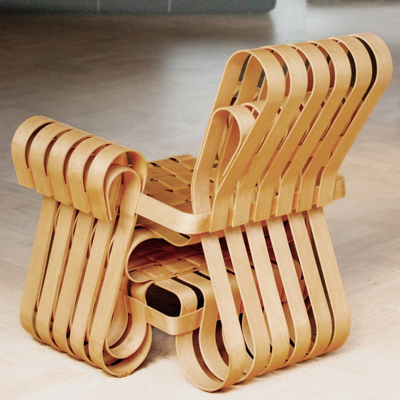 Image 1 of Knoll Power Play™ Stuhl und Ottomane von Frank Gehry