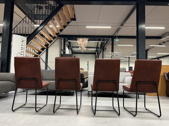 Image 1 of 4 Neue Gelderland 7854 S Esszimmerstühle braun Leder