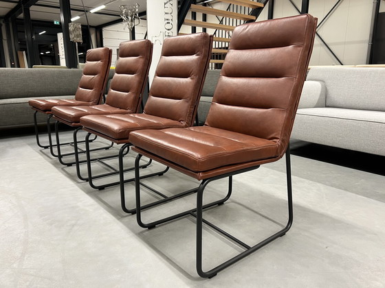 Image 1 of 4 Neue Gelderland 7854 S Esszimmerstühle braun Leder