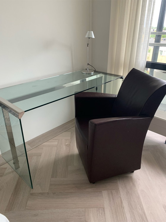 Image 1 of Design Schreibtisch aus Glas - Beistelltisch