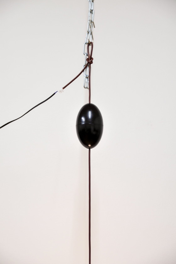 Image 1 of Hängeleuchte aus Kupfer, Milchglas und Teakholz Bent Karlby