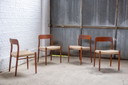 4x Niels Møller Modell 75 in Teak, 1960er Jahre Dänemark