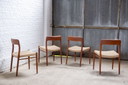 4x Niels Møller Modell 75 in Teak, 1960er Jahre Dänemark