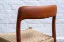 4x Niels Møller Modell 75 in Teak, 1960er Jahre Dänemark